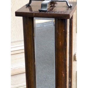 Table d'appoint en chêne et miroir n°809