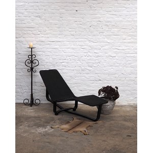 Chaise longue en toile et bois n°9