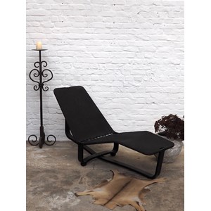 Chaise longue en toile et bois n°9