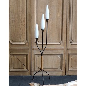 Lampadaire en laiton et verre n°294