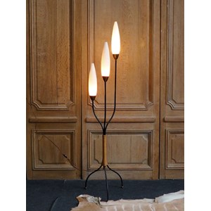 Lampadaire en laiton et verre n°294