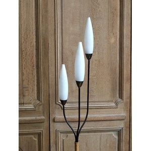 Lampadaire en laiton et verre n°294