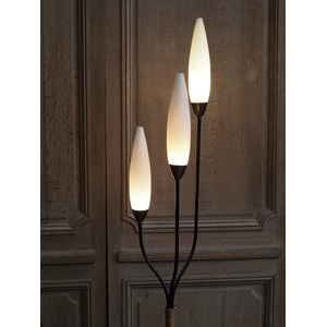 Lampadaire en laiton et verre n°294