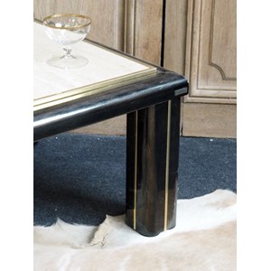 Table basse en travertin et laiton n°762