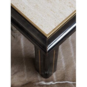 Table basse en travertin et laiton n°762