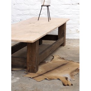 Table basse en bois et marbre n°468