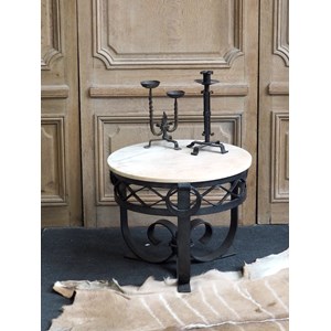 Guéridon en marbre et fer n°159