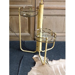 Lampadaire lotus en verre et laiton n°293