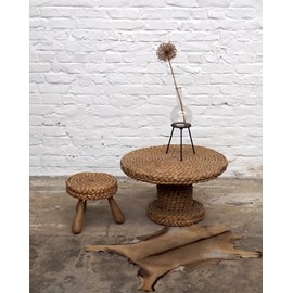Ensemble table et tabouret en cordage n°445