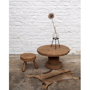 Ensemble table et tabouret en cordage n°445