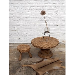 Ensemble table et tabouret en cordage n°445