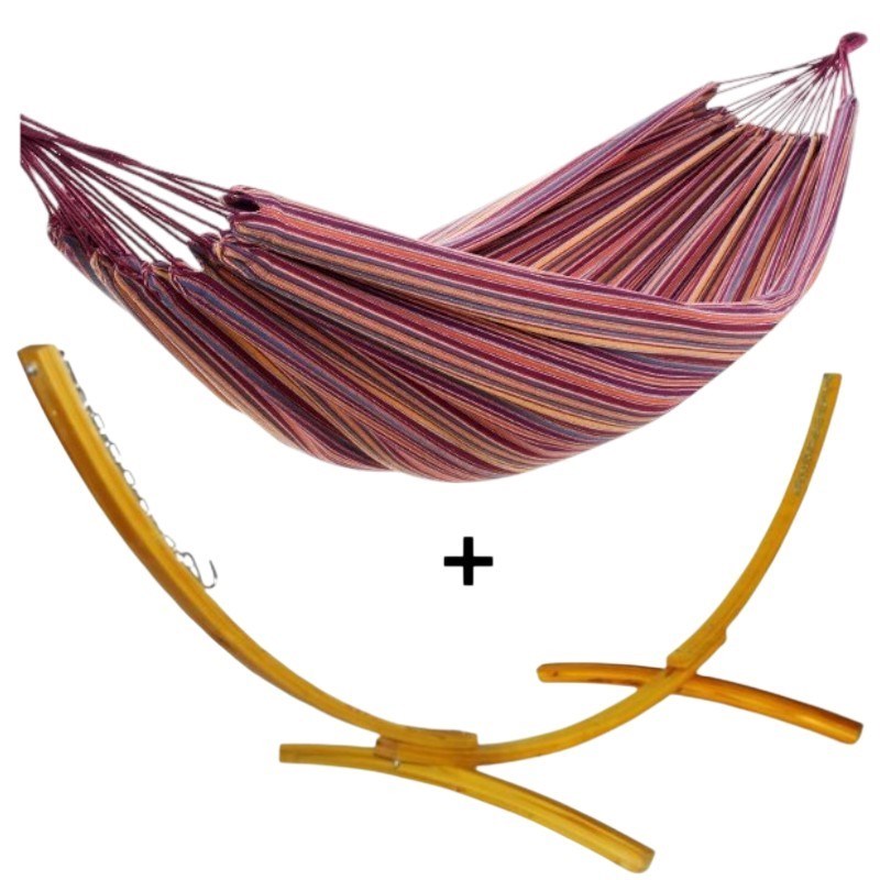 Hamac Détente - Set support en métal avec petit hamac violet