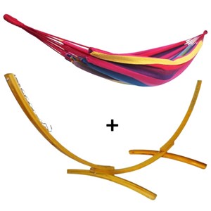 Set support en métal avec petit hamac rouge