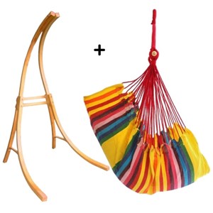 Support bois mélèze avec hamac chaise relaxant