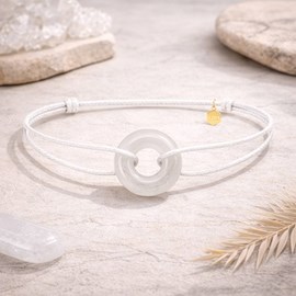 Bracelet orya en pierre agate blanche