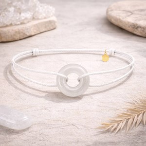 Bracelet orya en pierre agate blanche