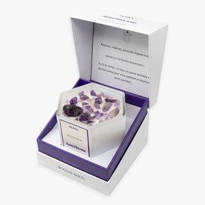 Bougie bijou pierres améthyste - parfum fleur de cerisier