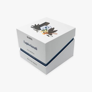 Bougie bijou pierres lapis-lazuli - parfum oud impérial