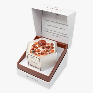 Bougie bijou pierres cornaline - parfum miel précieux