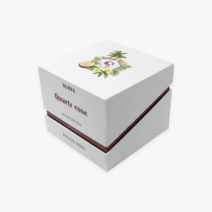 Bougie bijou pierres quartz rose - parfum monoï des îles