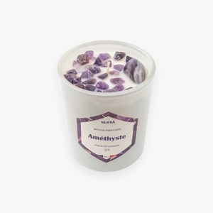 Bougie pierres améthyste - parfum fleur de cerisier