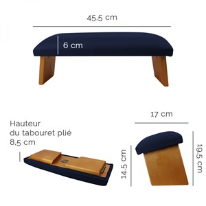 Banc de méditation en bois - bleu