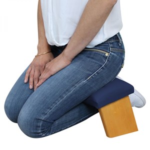 Banc de méditation en bois - bleu