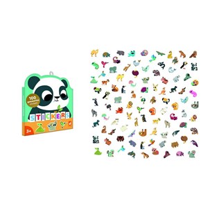 100 autocollants - animaux exotiques