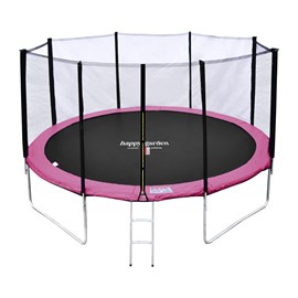 Trampoline ø 370cm réversible rose&nbsp;gris perth avec accessoires