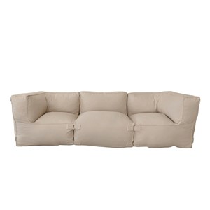 Praiano salon de jardin modulable 3 places beige en tissu déperlant