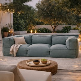 Praiano salon de jardin modulable 3 places vert en tissu déperlant