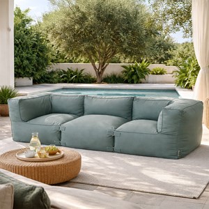 Praiano salon de jardin modulable 3 places vert en tissu déperlant