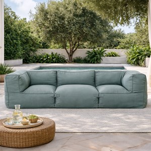 Praiano salon de jardin modulable 3 places vert en tissu déperlant