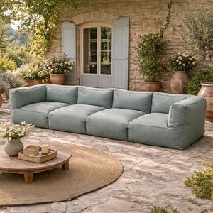 Praiano salon de jardin modulable 4 places vert en tissu déperlant