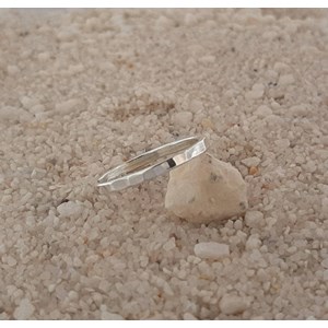 Alliance en argent 925 martelé taille 50