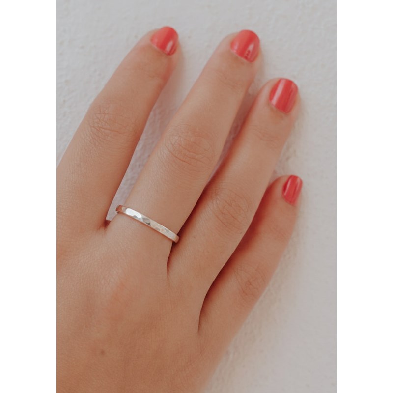 Andrea Chereau - Alliance en argent 925 martelé taille 58