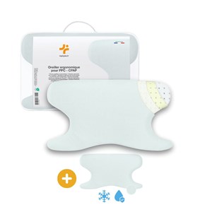 Ensemble oreiller ppc, cpap ergonomique réglable + taie rafraîchissante