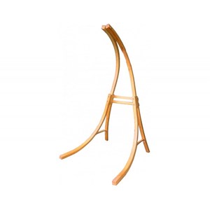 Support bois mélèze avec hamac chaise géant rouge