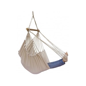 Support bois mélèze avec hamac chaise géant écru