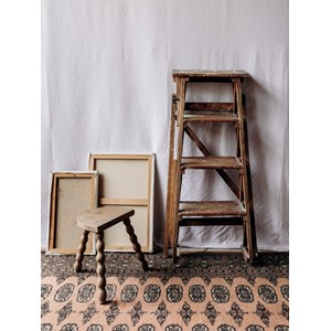 Denis, l'escabeau en bois patiné n°26