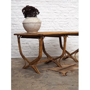 Grande table à manger en rotin n°559