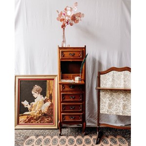 Secrétaire haut et fin en bois n°139