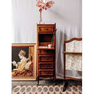 Secrétaire haut et fin en bois n°139