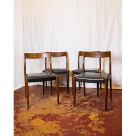 Lot de 4 chaises en palissandre de rio n°1273