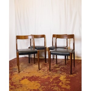 Lot de 4 chaises en palissandre de rio n°1273