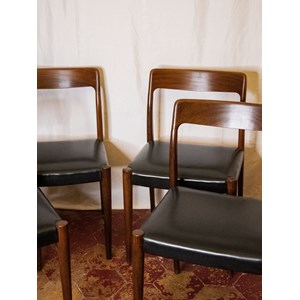 Lot de 4 chaises en palissandre de rio n°1273