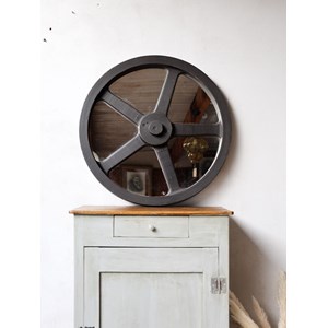 Miroir industriel en bois noir n°945