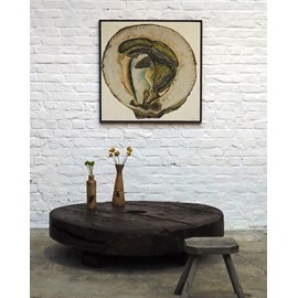 Table basse brutaliste en chêne massif n°434