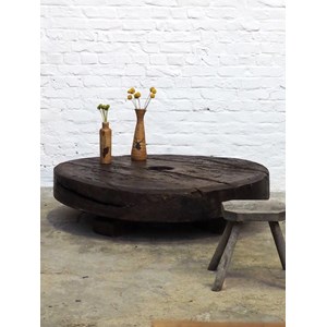 Table basse brutaliste en chêne massif n°434