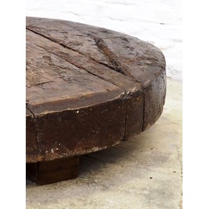 Table basse brutaliste en chêne massif n°434